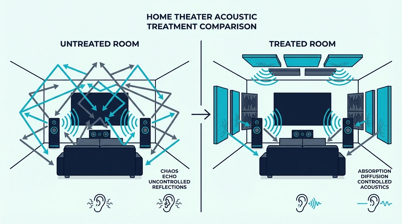 Home theater acoustic treatment comparison