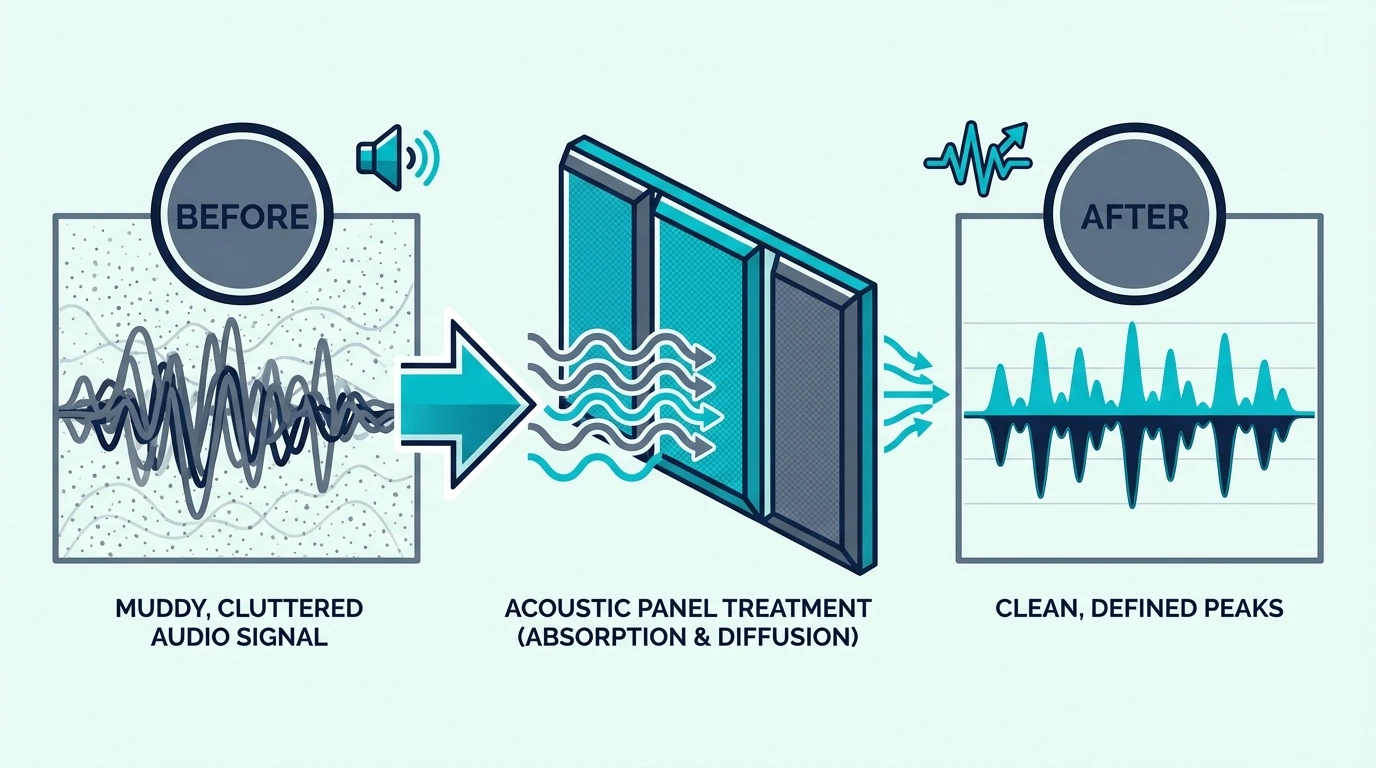 How acoustic panels improve home theater sound