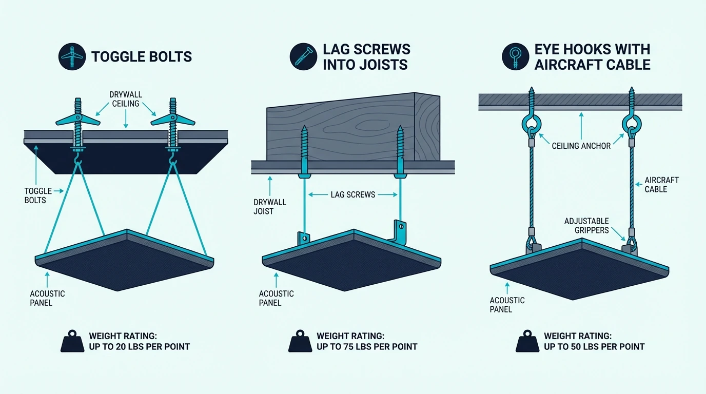 Safety considerations for ceiling panel mounting