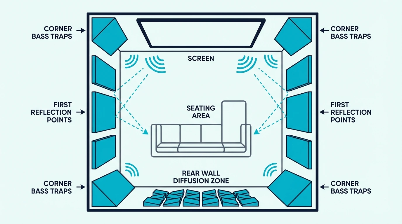 Best acoustic panel placement in home theater