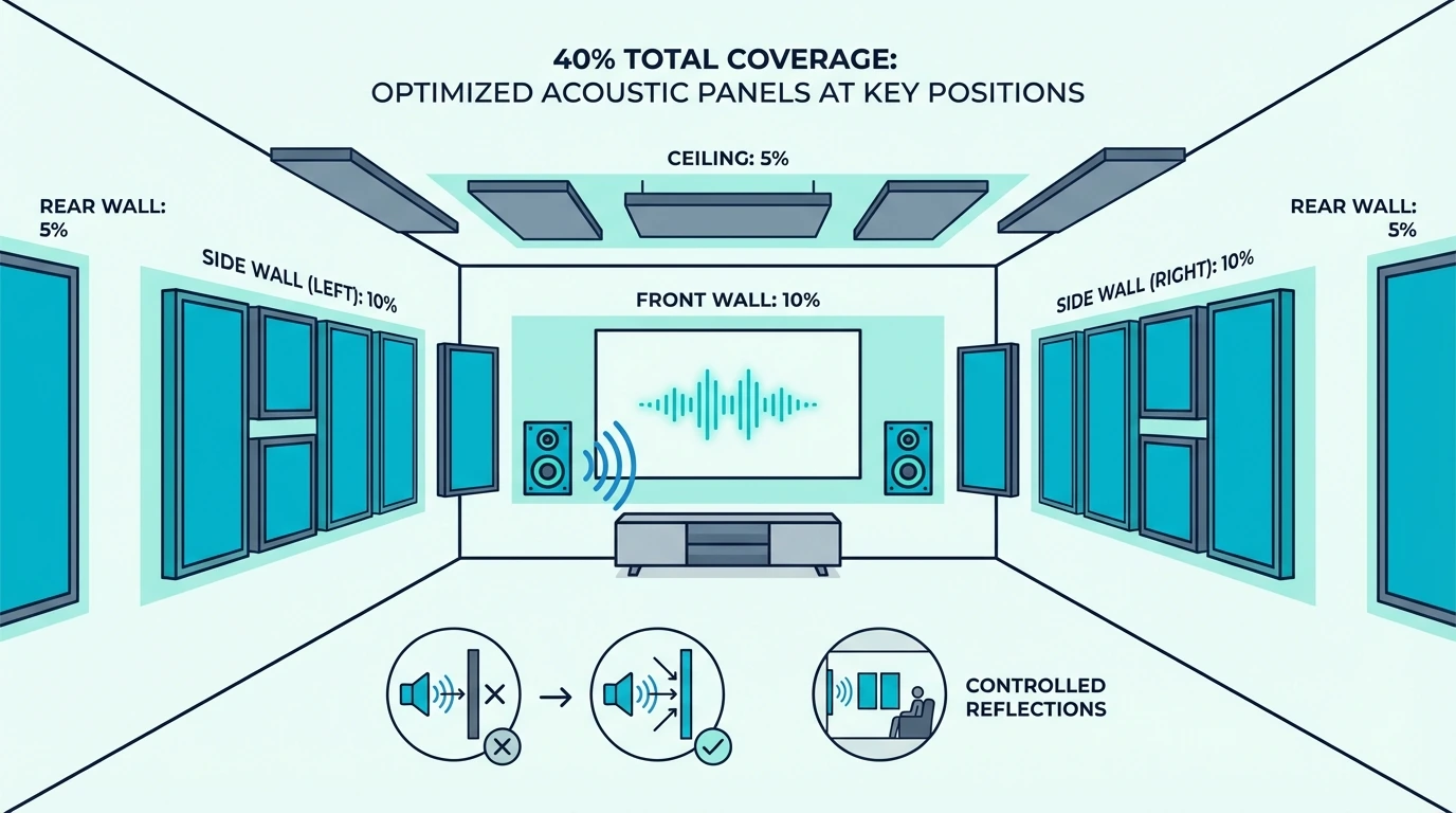 Home theater acoustic panel coverage