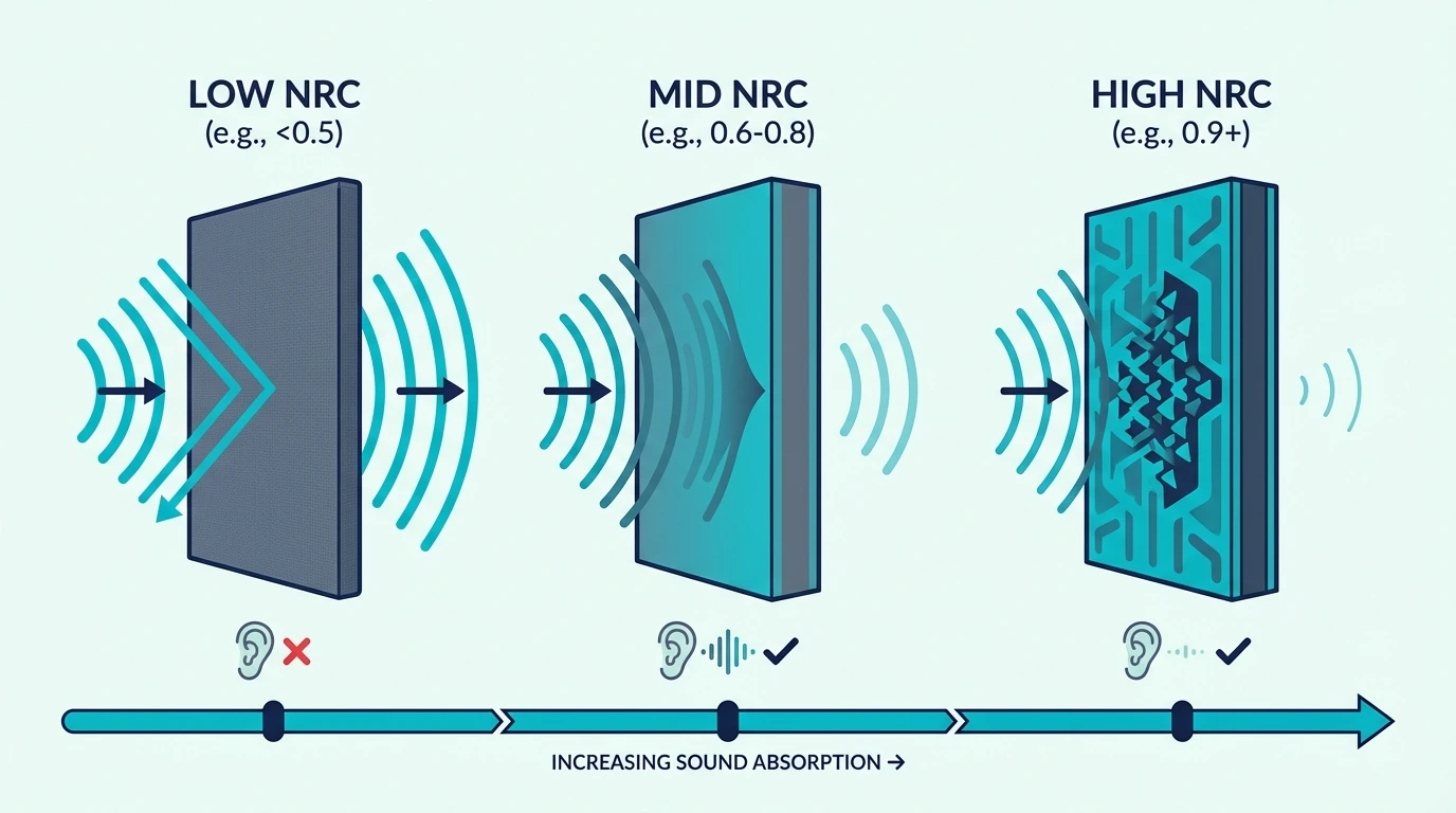 NRC rating tiers for acoustic panels