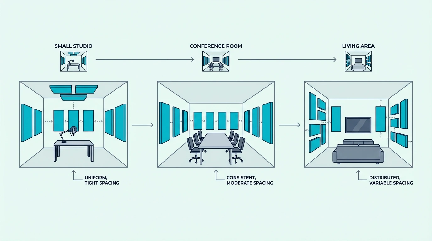 Panel spacing recommendations by room type