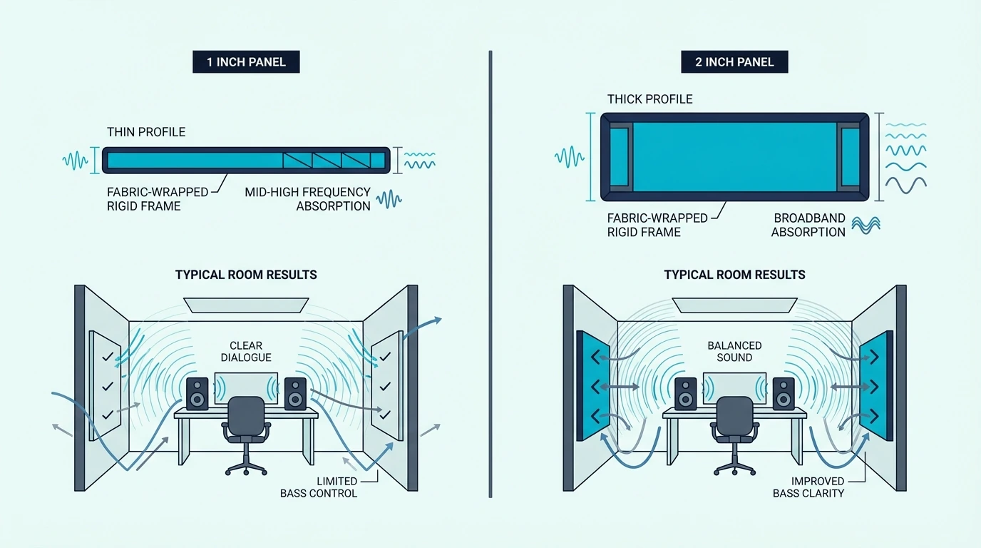 Side-by-side comparison of panel specs and room results