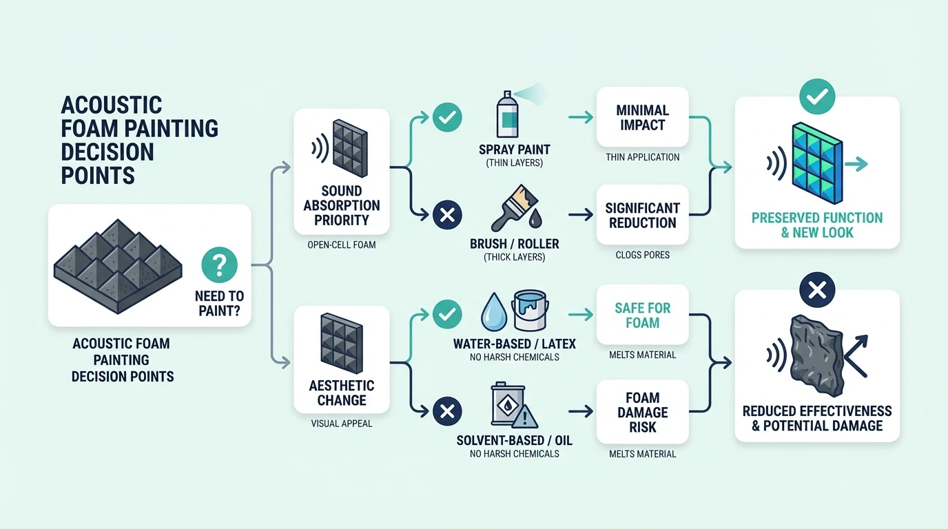 Checklist for deciding whether to paint acoustic foam