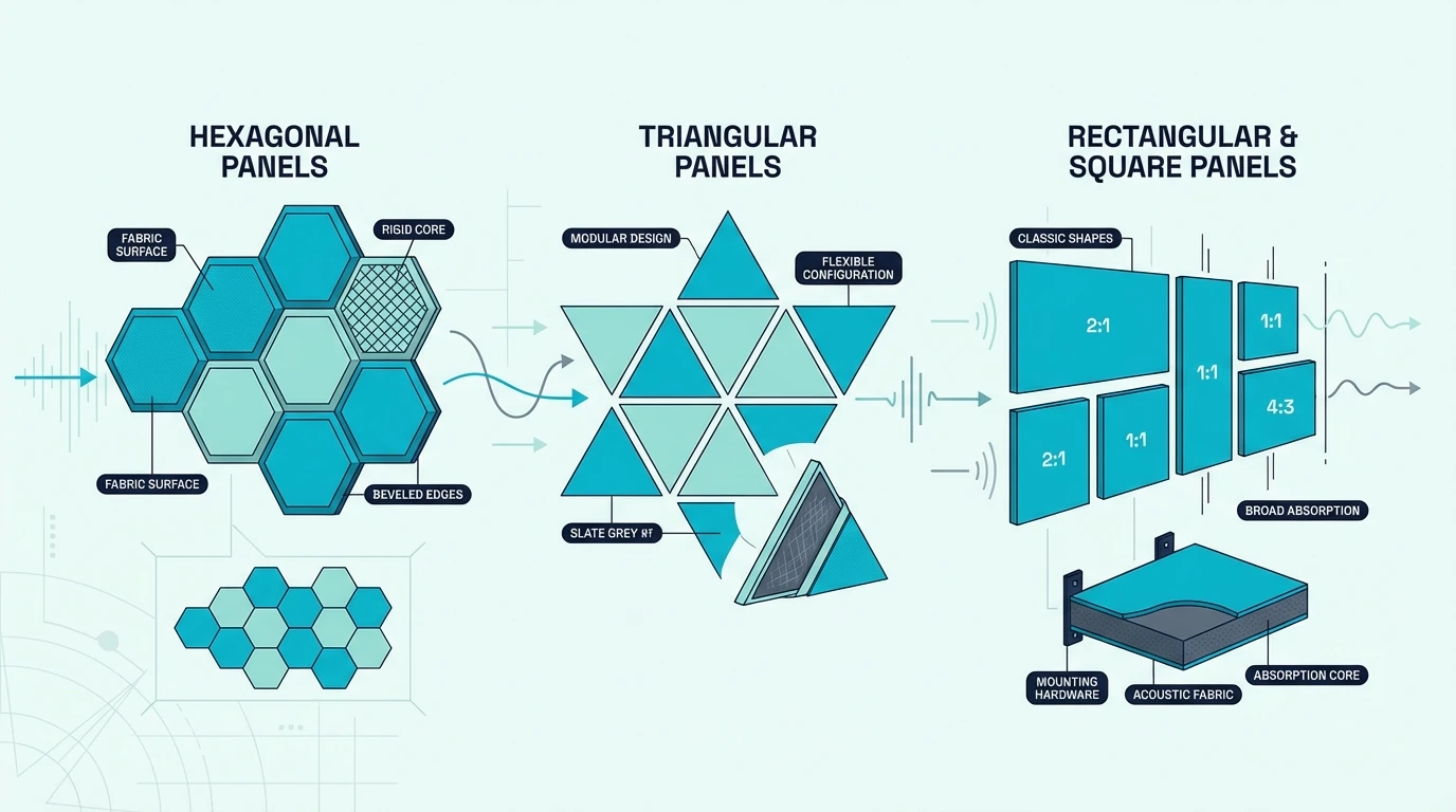 Three-dimensional acoustic panels used for sound treatment
