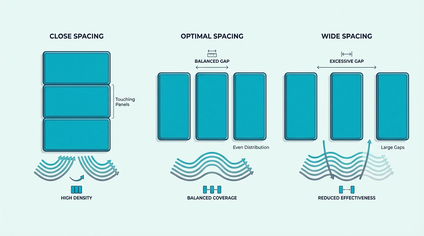 Spacing comparison for acoustic panel layouts