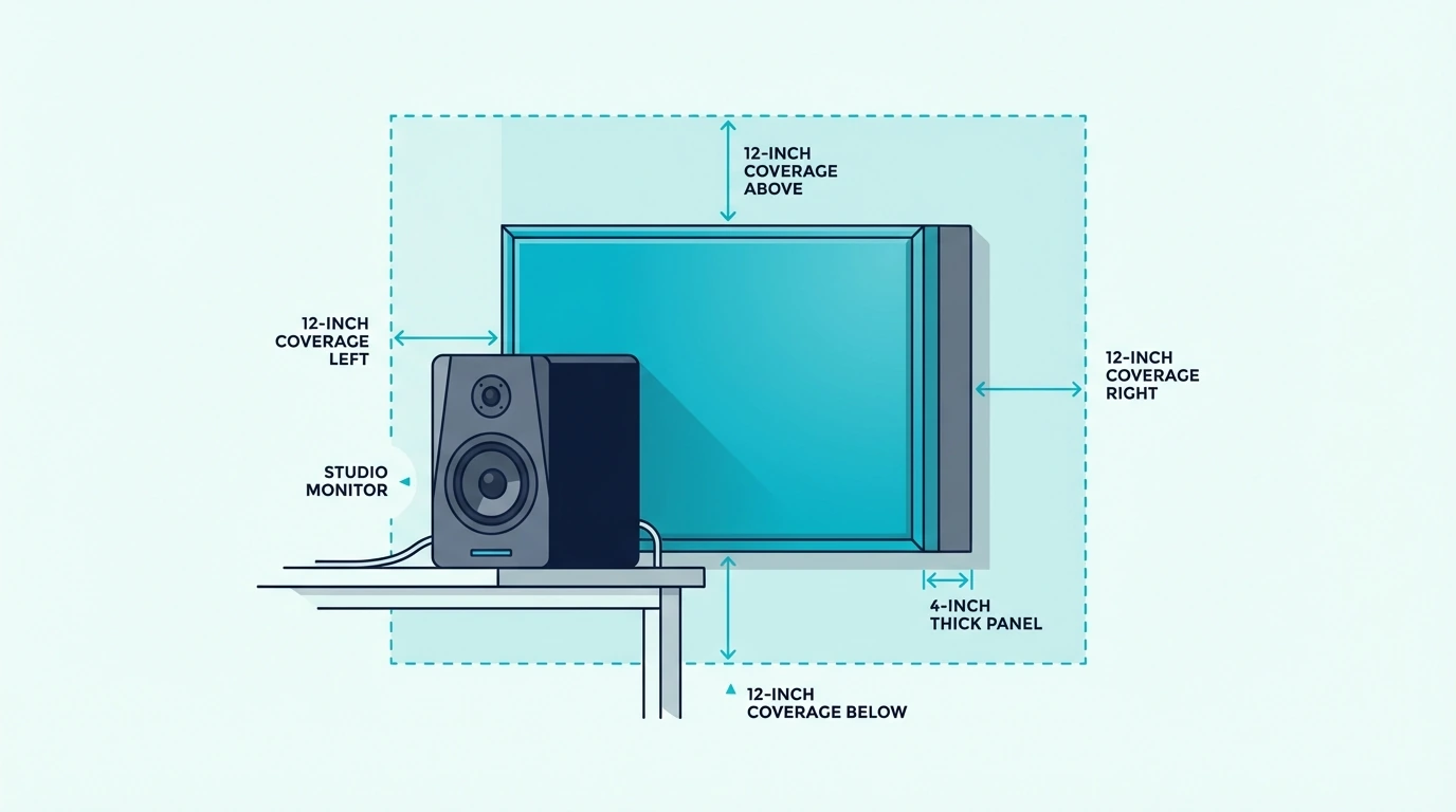 Acoustic treatment method for the wall behind speakers