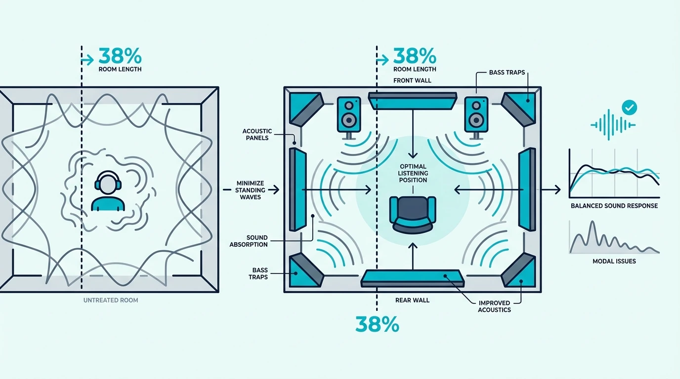 38 percent rule for listening position in a small room