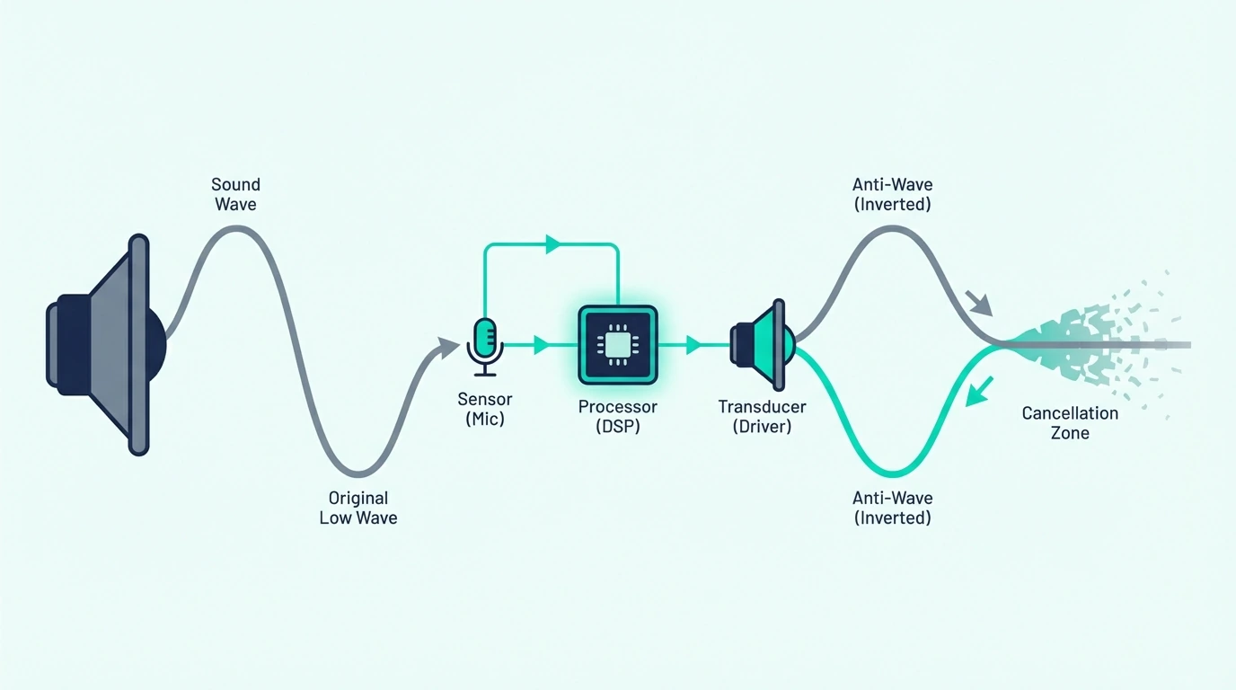 Active bass trap system for low-frequency control