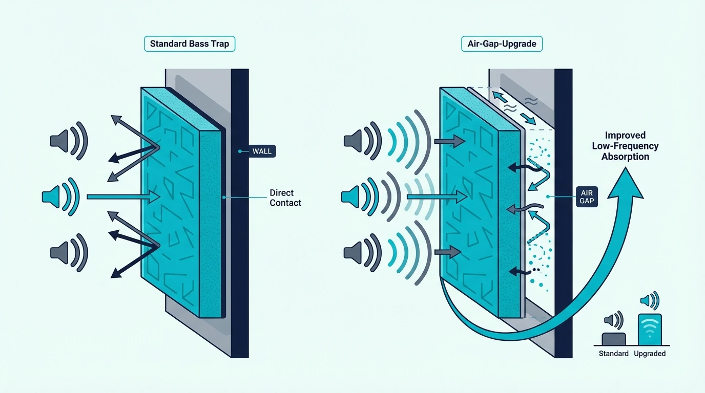 Air gap upgrade behind a bass trap