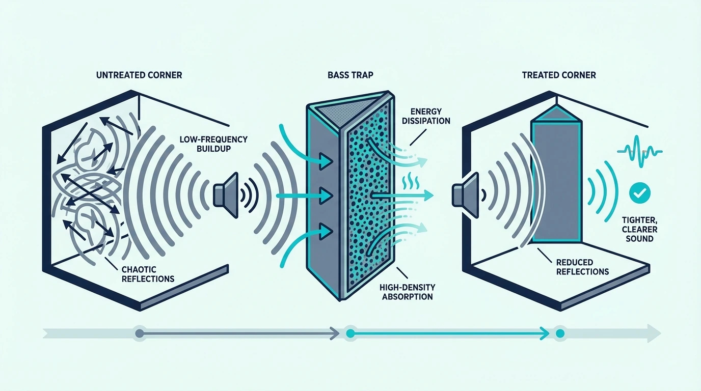 How bass traps work in acoustic treatment