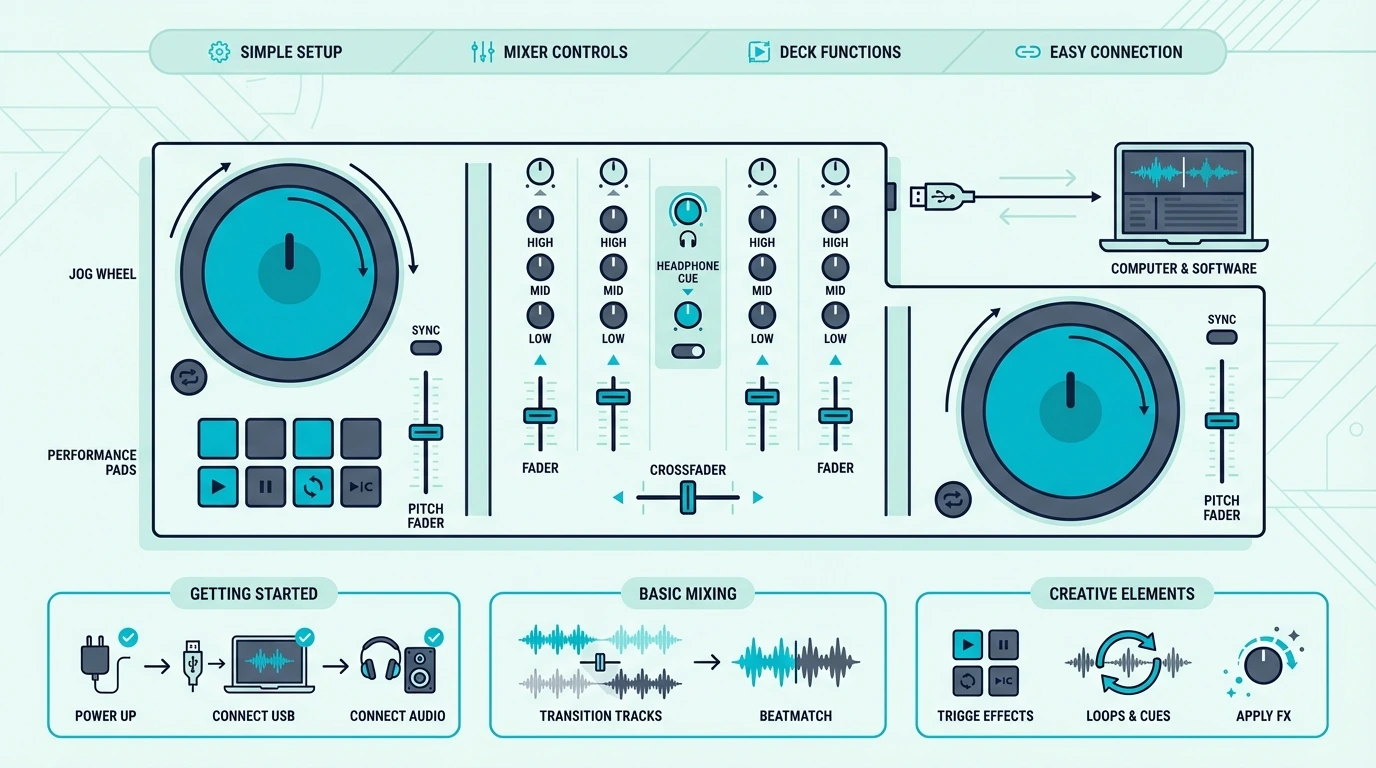 Beginner DJ controller features explained