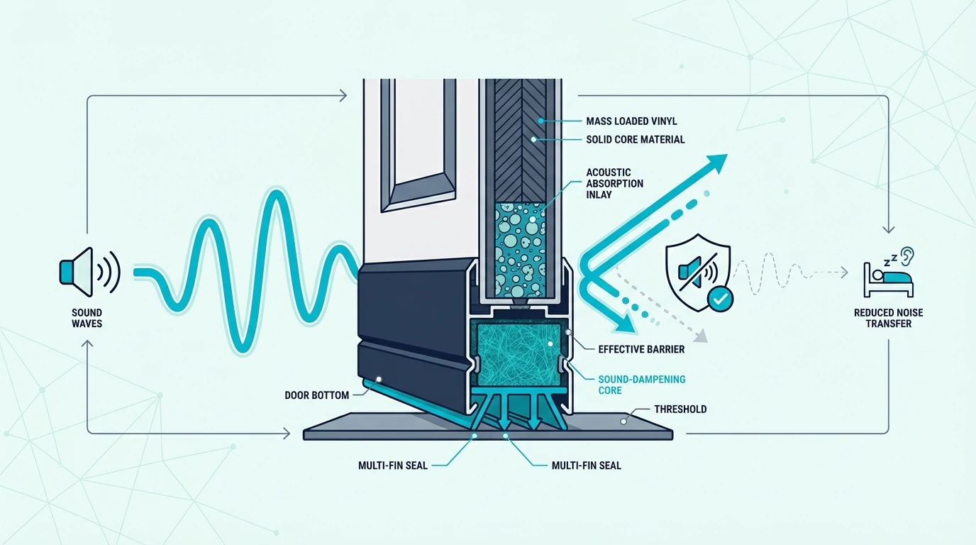 Pairing a door sweep with seals for better soundproofing