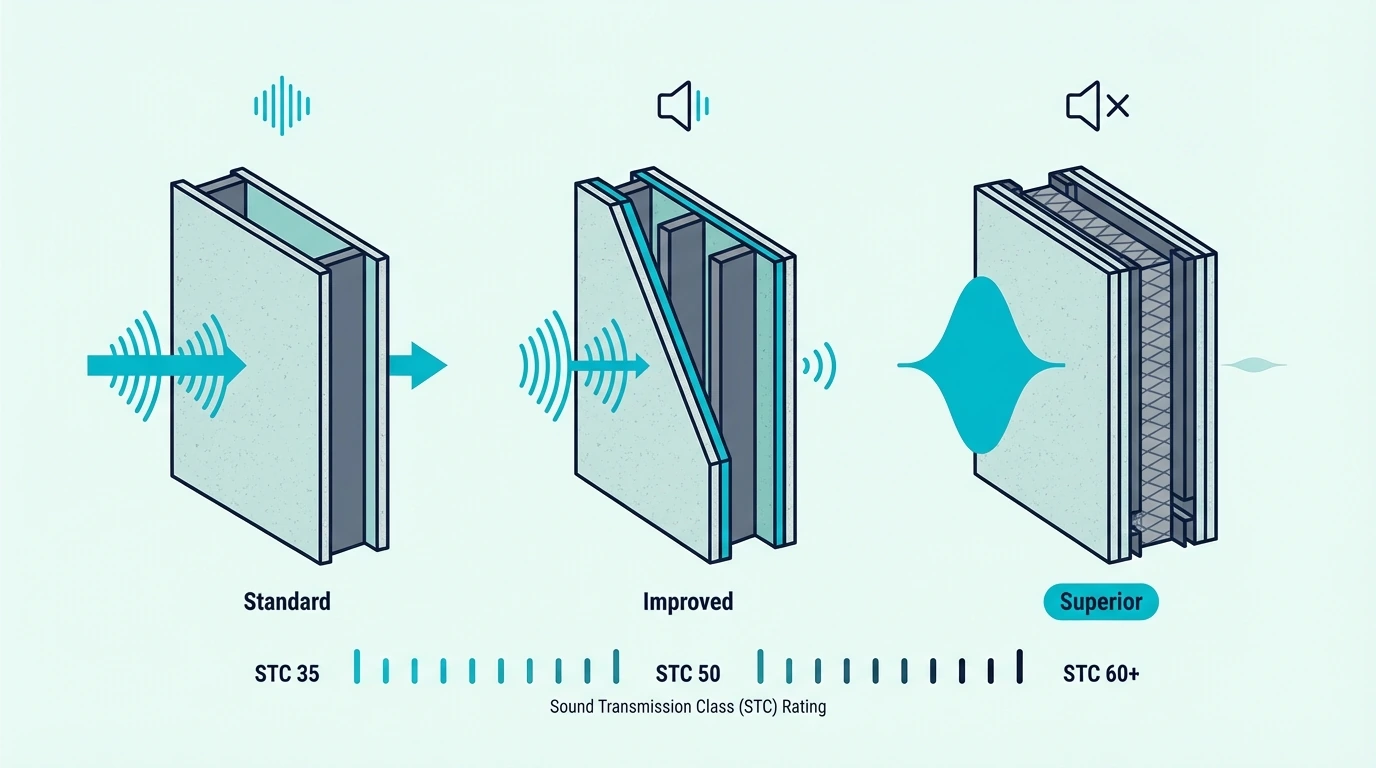 Drywall thickness options for better soundproofing