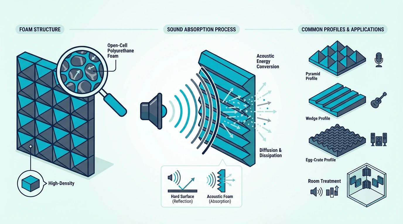 Basics of foam for acoustic treatment versus soundproofing