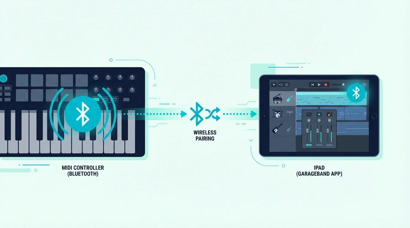 Bluetooth MIDI connection for iPad GarageBand