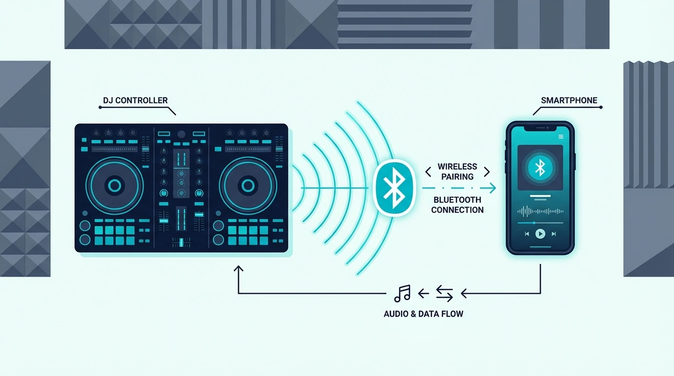 Bluetooth phone connection for a DJ controller