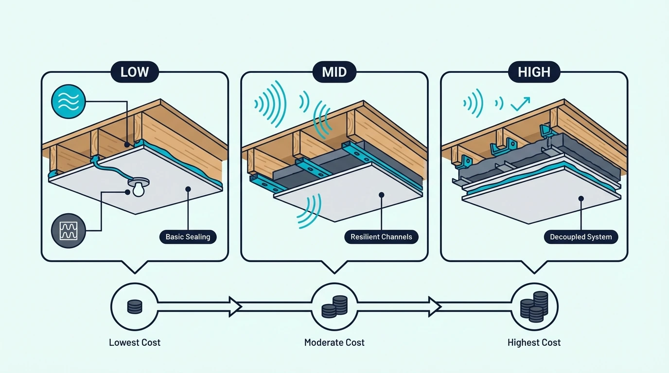Budget options for soundproofing a ceiling