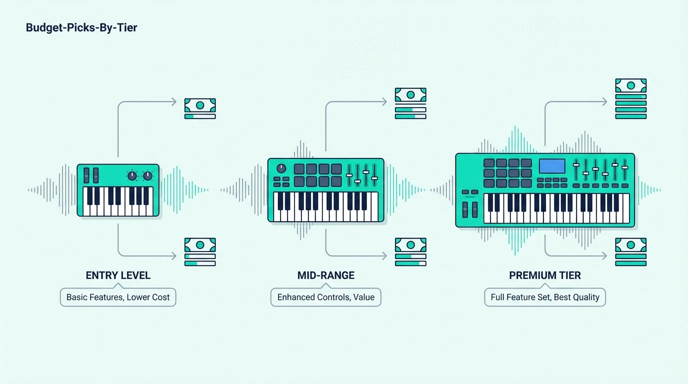 Budget MIDI keyboard picks by price tier