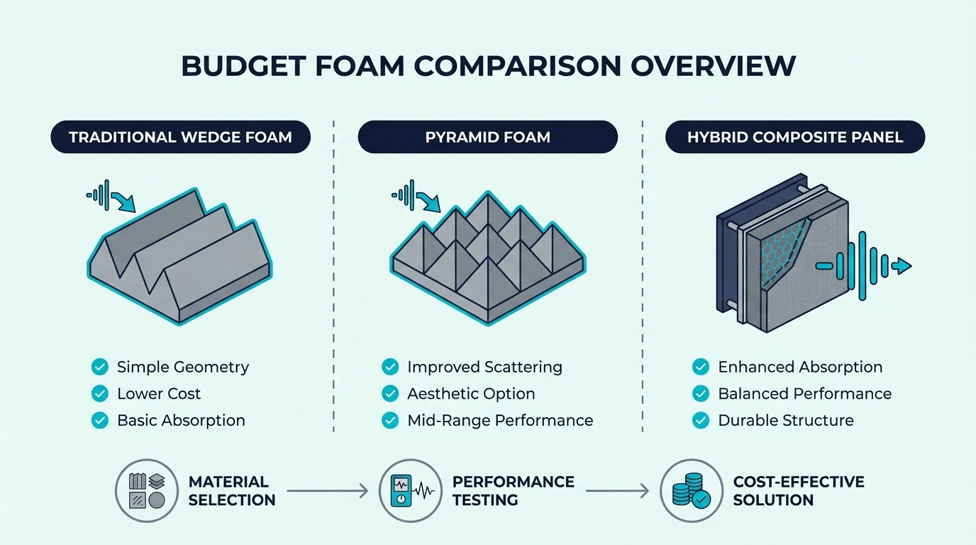 Comparison overview of budget acoustic foam options