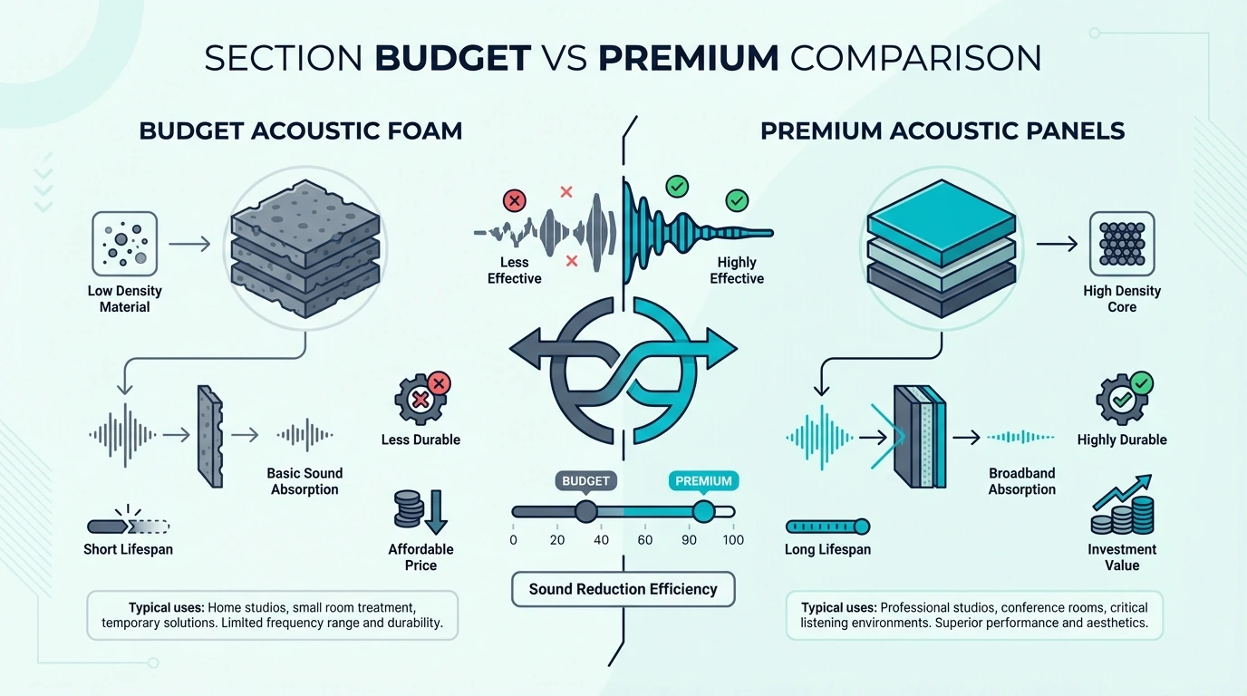 Budget versus premium acoustic foam comparison