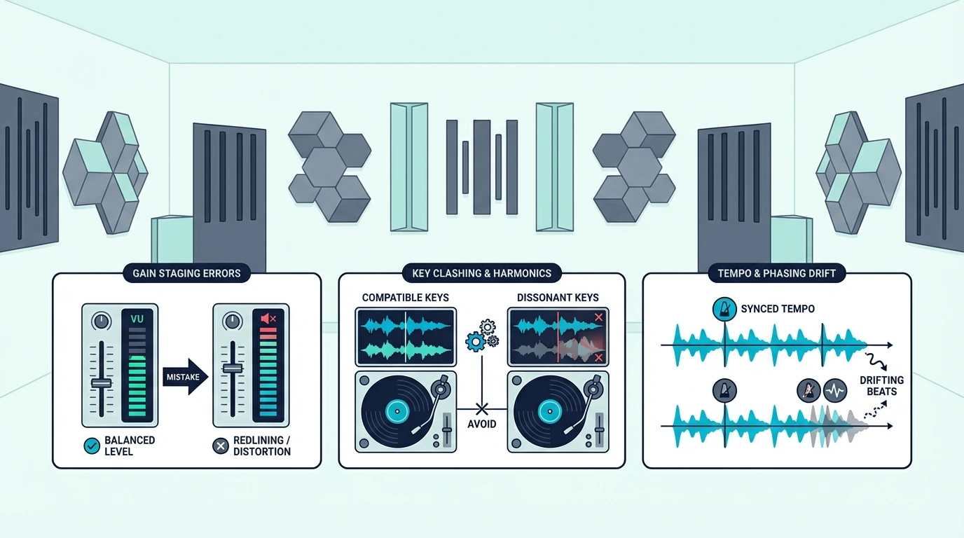 Common beginner DJ mixing mistakes