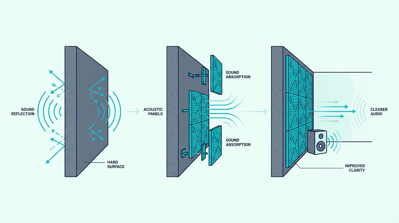 Acoustic challenges in concrete rooms