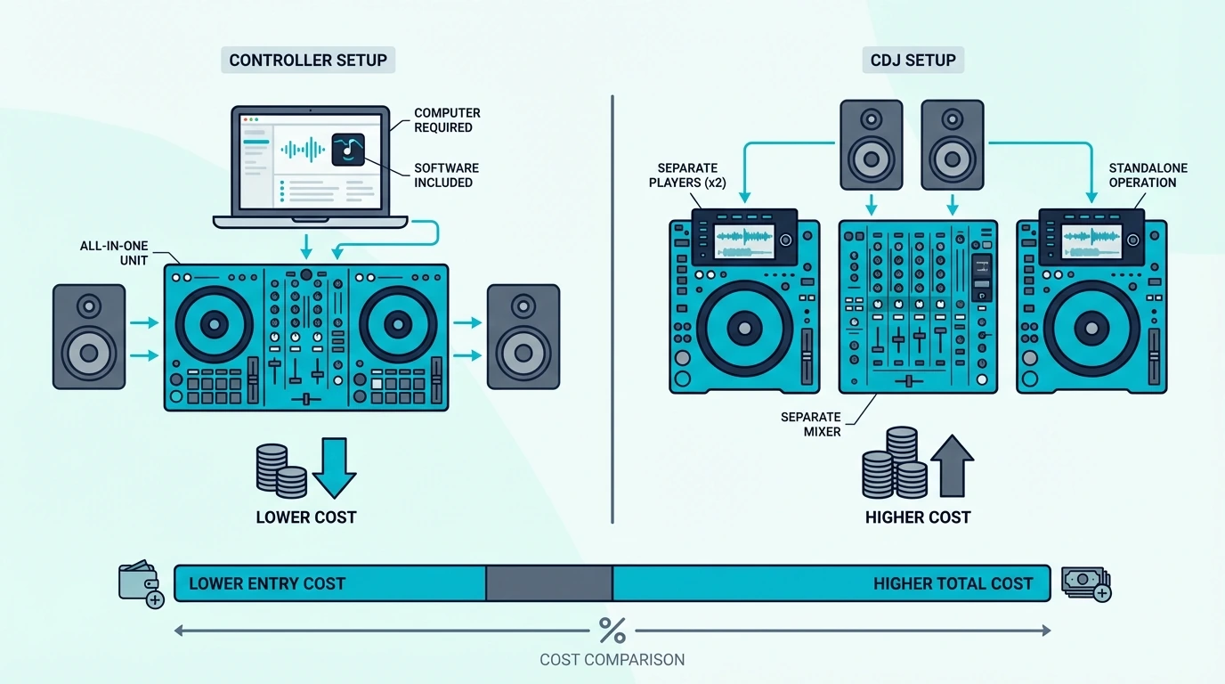 Cost comparison between DJ controllers and CDJs
