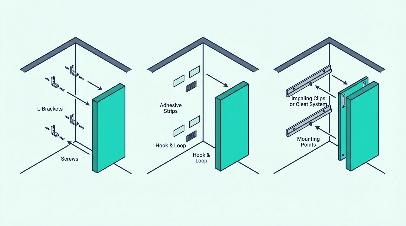 Corner mounting methods for bass traps