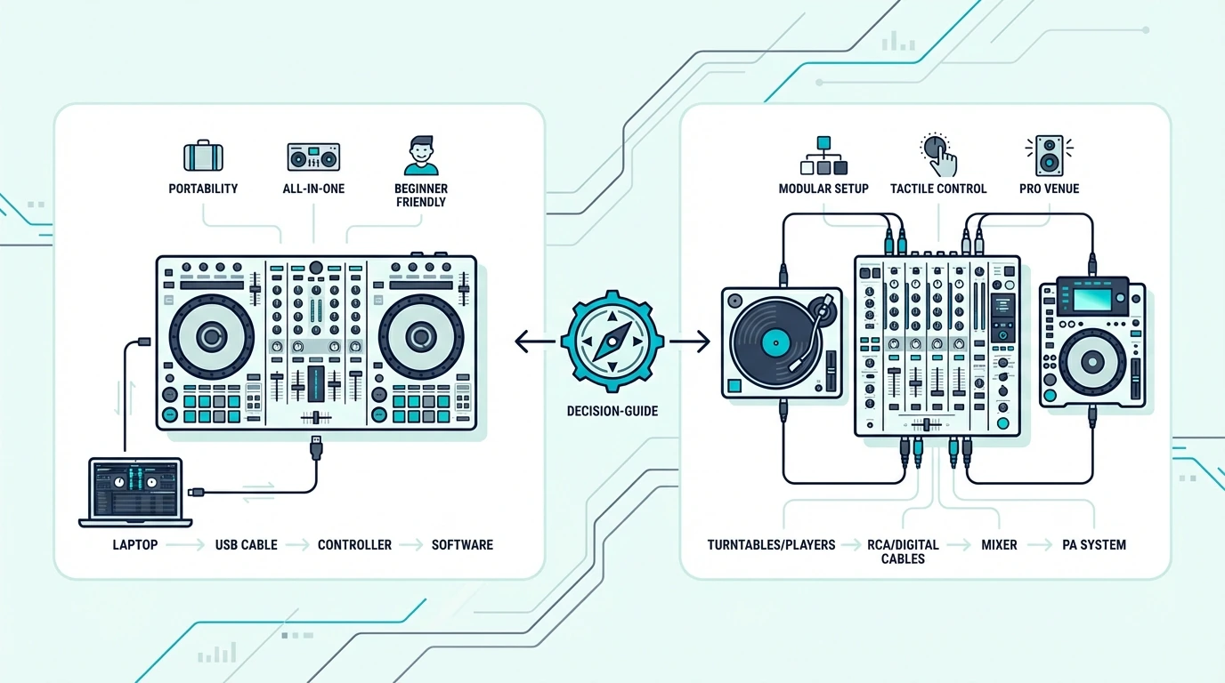 Decision guide for choosing a DJ controller or mixer