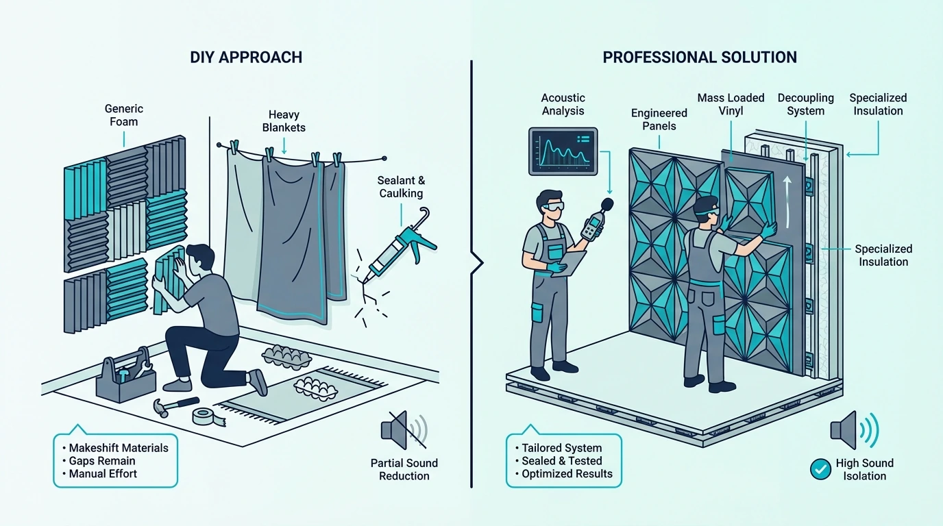 DIY versus professional room soundproofing options