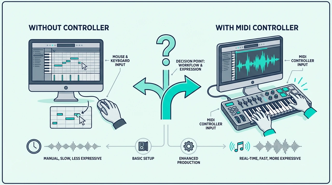 Decision guide for whether you need a MIDI controller
