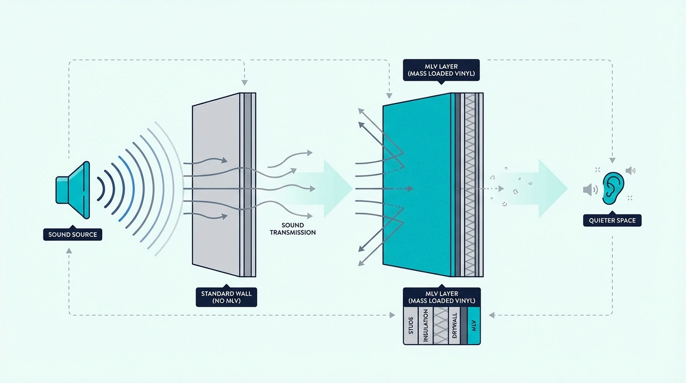 Overview of how mass loaded vinyl works for soundproofing