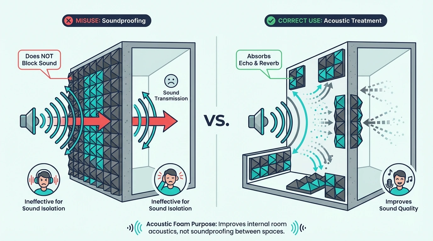 Common misuse of foam for blocking noise