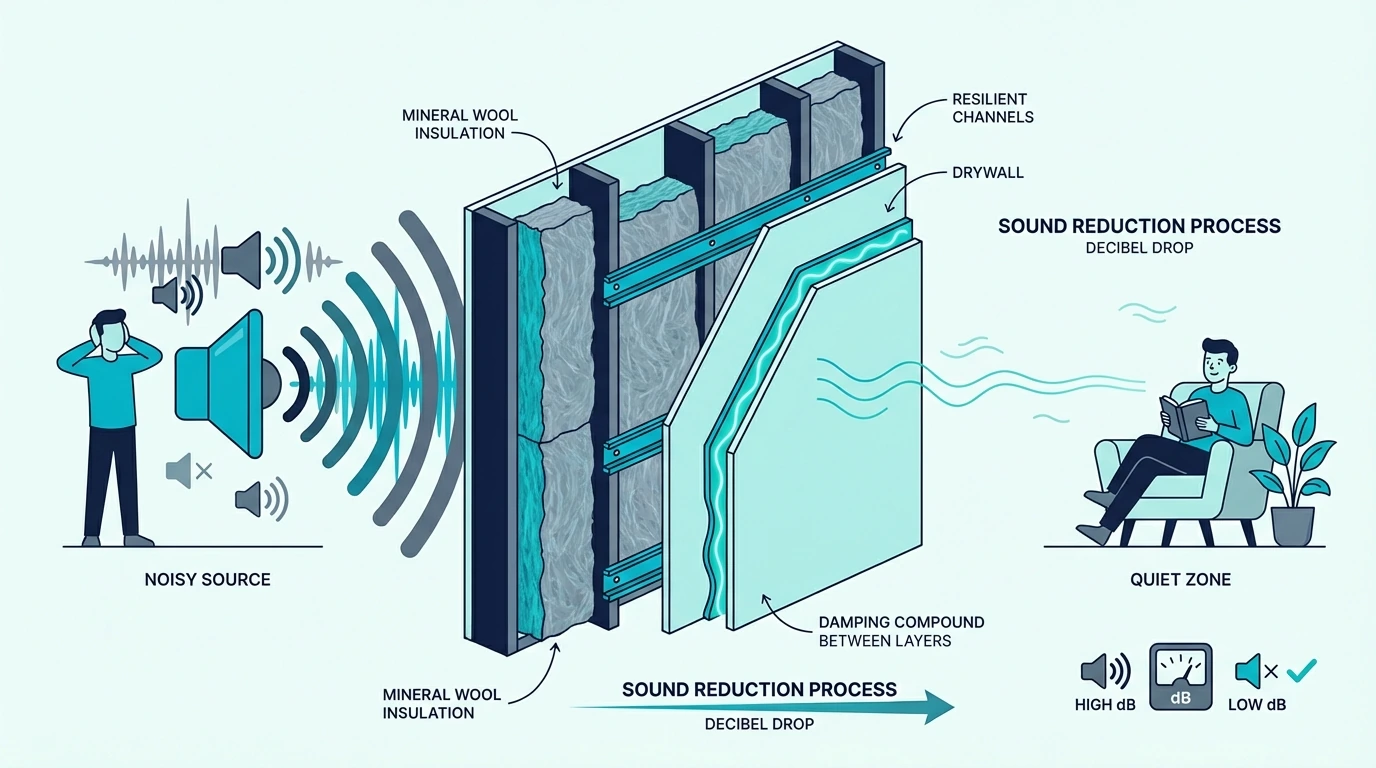 How soundproofing a room works in practice