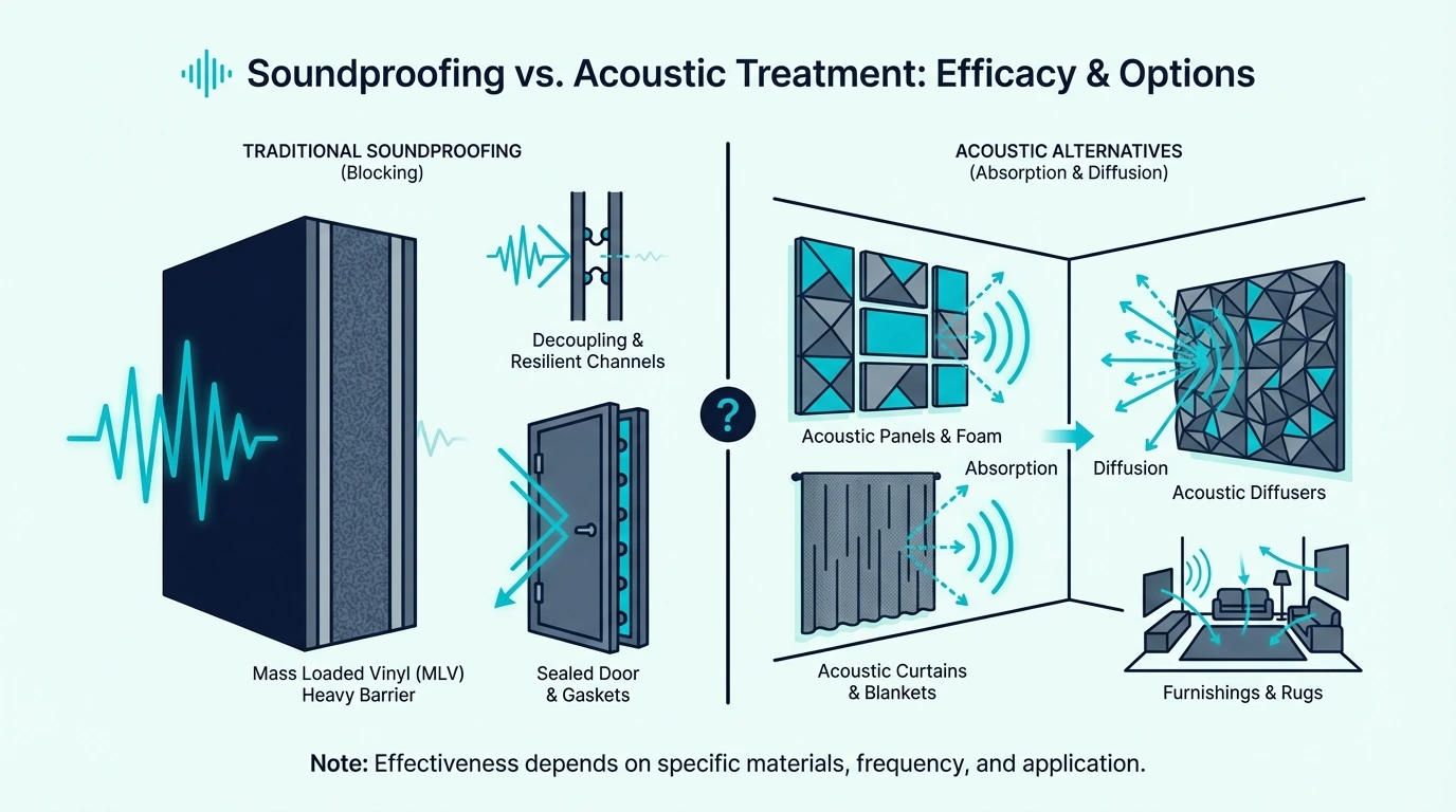 Alternatives when soundproofing is not practical