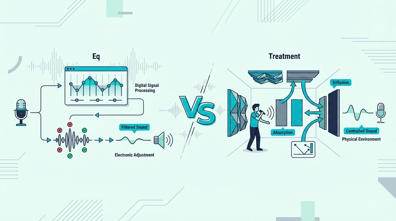 EQ correction compared with acoustic treatment for vocals