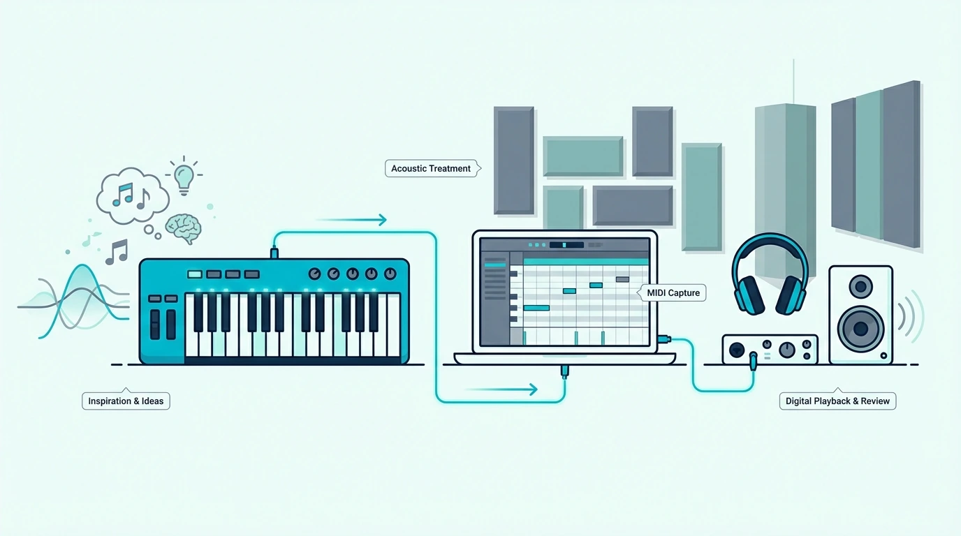 Capturing first musical ideas with a MIDI keyboard