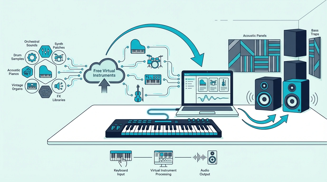 Free virtual instruments for adding sounds to a MIDI keyboard