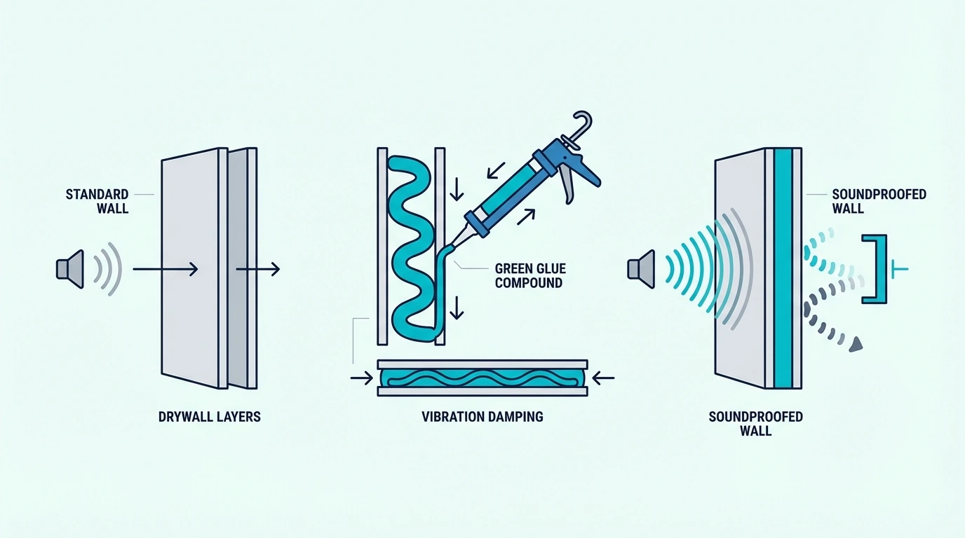How Green Glue works for soundproofing walls and ceilings