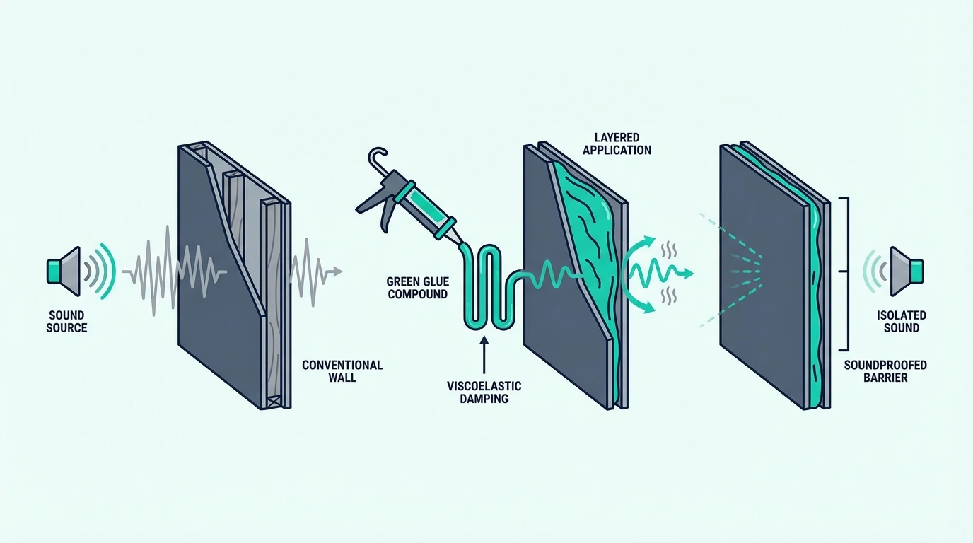 What Green Glue compound does in soundproofing assemblies