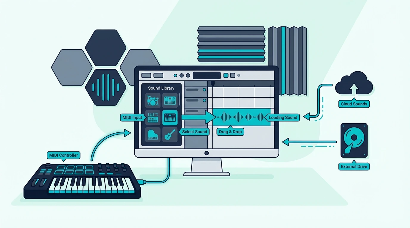 Loading MIDI keyboard sounds inside a DAW