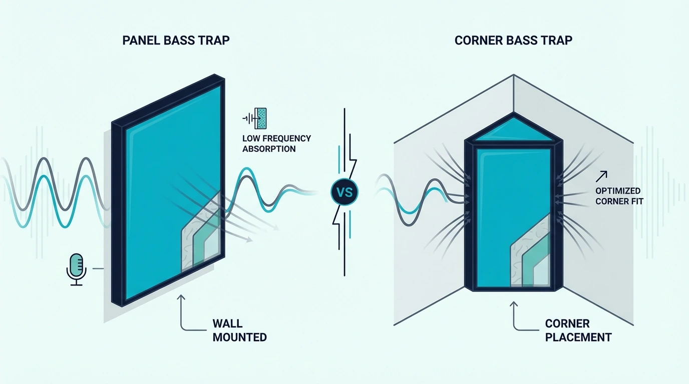 Monster bass traps compared with triangular corner traps