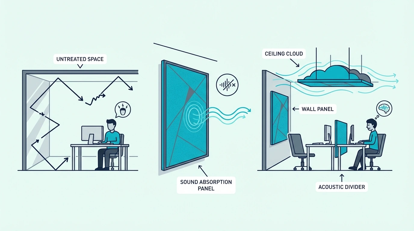 Acoustic treatment plan for an office