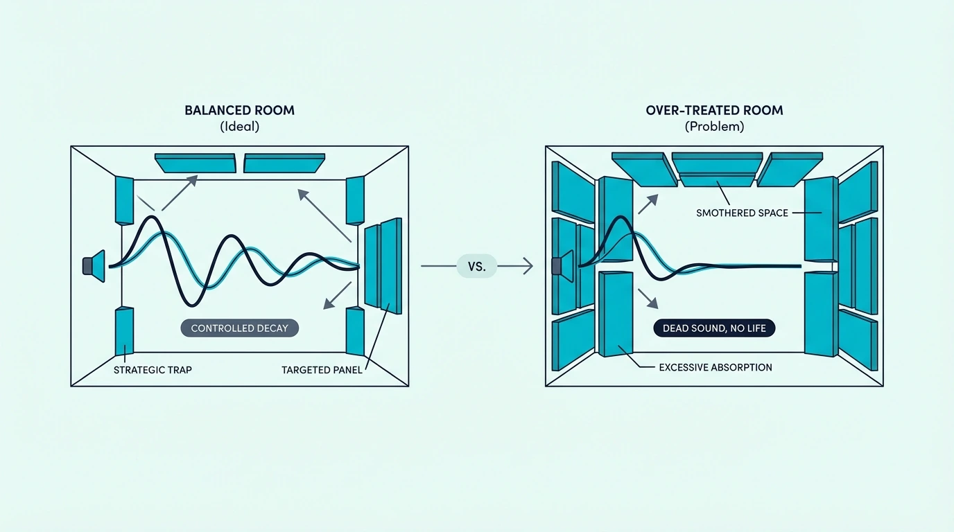 Avoiding over-treatment with bass traps in small rooms