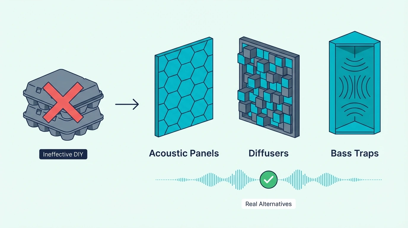 Real alternatives to egg cartons for acoustic treatment