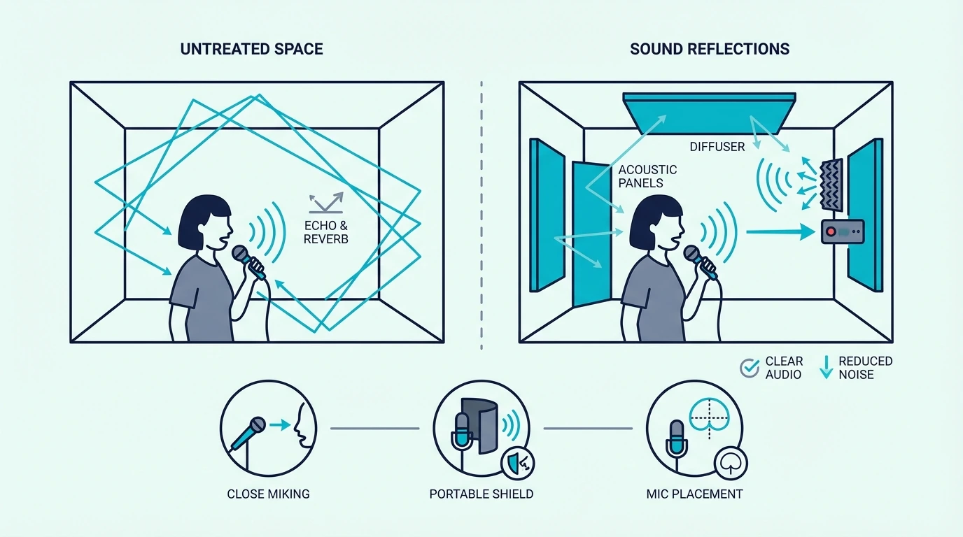 Recording techniques for untreated rooms