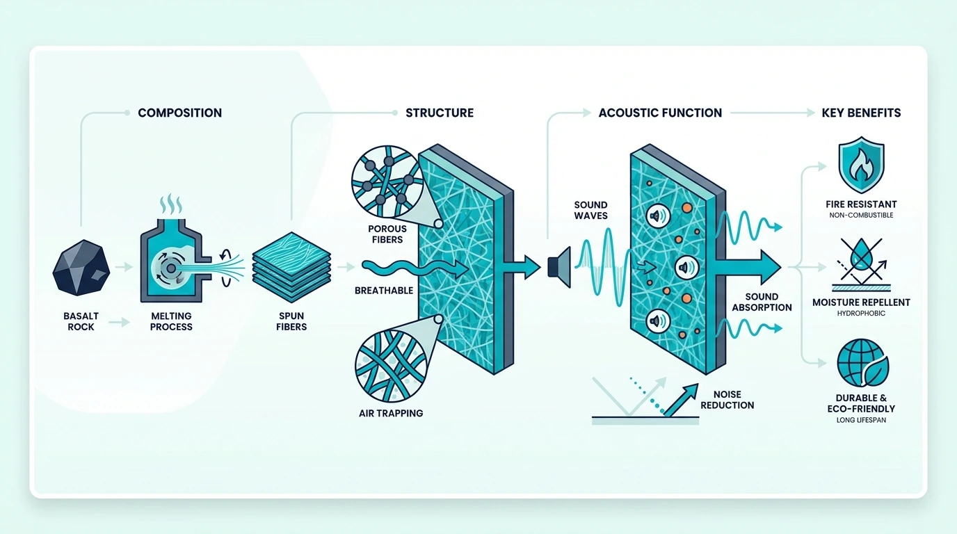 Rockwool properties that affect sound absorption