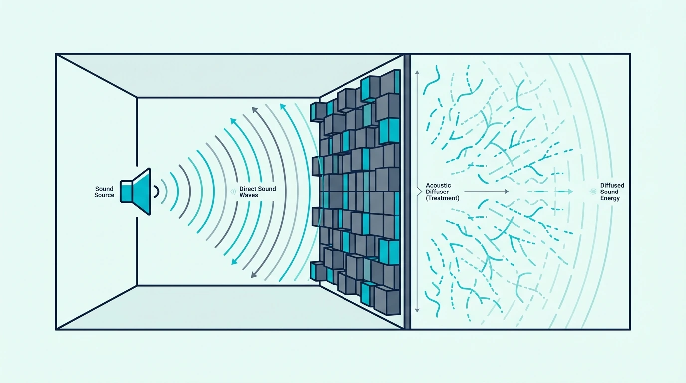How sound diffusion changes room sound
